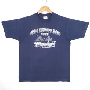 Vintage 90s Great Mississippi Flood Bayview Bridge Quincy Illinois T-shirt